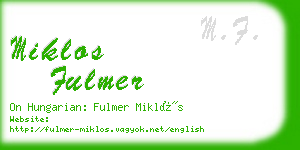 miklos fulmer business card